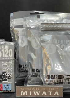 手巻きたばこ用フィルター ダークホース カーボン エクストラスリム フィルターとダークホース カーボン スリムフィルター
